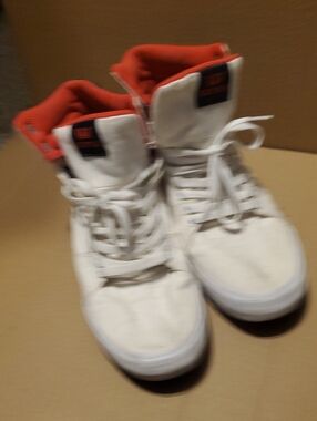 Supra White Sneakers with Orange-Red Lining